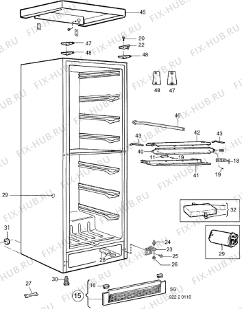 Взрыв-схема холодильника Electrolux EU3101K - Схема узла C10 Cabinet